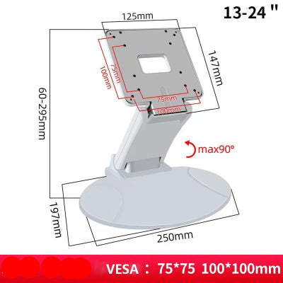 Support pour ecran ConfortVesa mesures pied rond