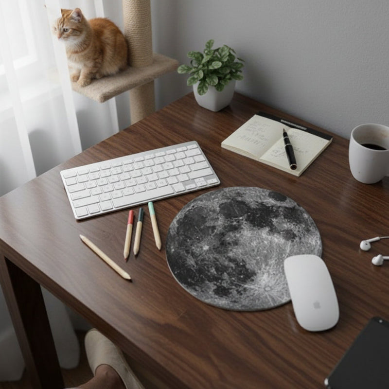 Tapis de souris lunaire™ – Rond 22 cm | ConforTechno