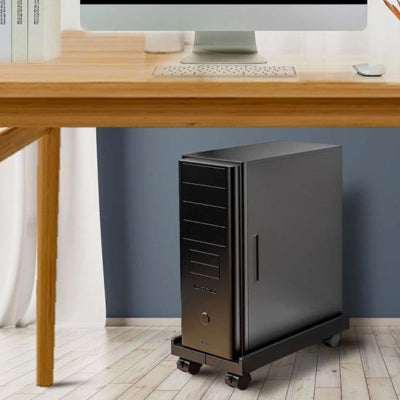 Support tour pc ConforTour noir avec tour ordinateur noire